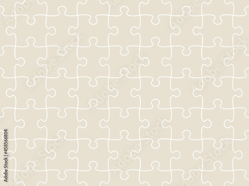 Seamless pattern of completed puzzle pieces grid