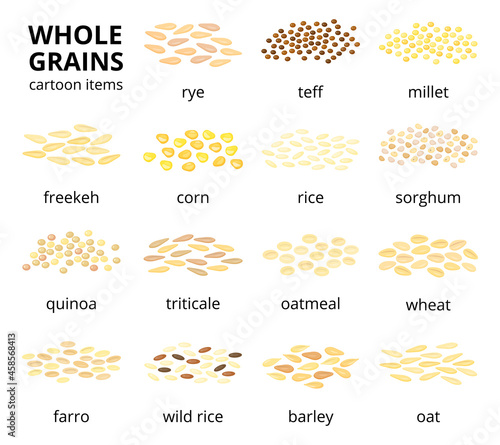 Set of cartoon grains.