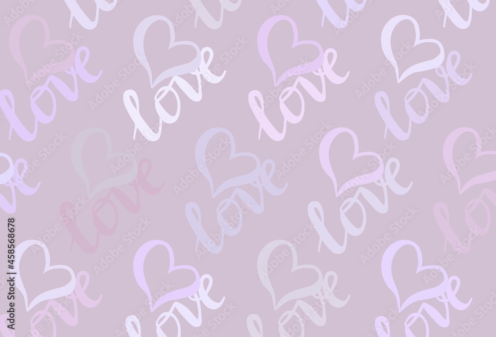 Light Purple vector backdrop with sweet hearts. Light Purple vector backdrop with sweet hearts.