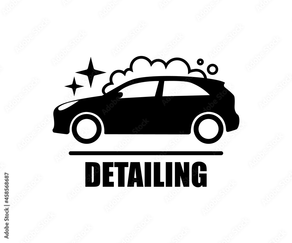 Auto detailing icon. Car vector logo design.