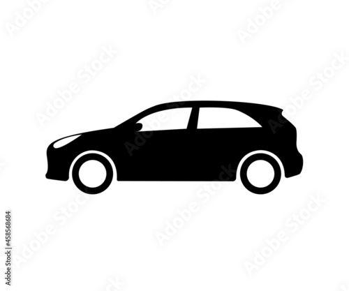 Hatchback car icon. Simple side view vector image. © MarLein