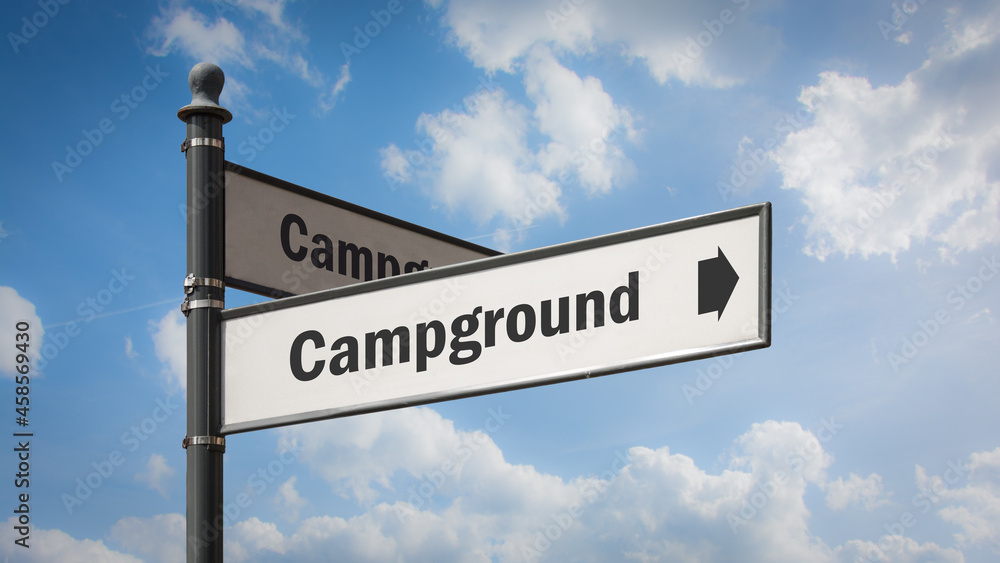 Fototapeta premium Street Sign to Campground