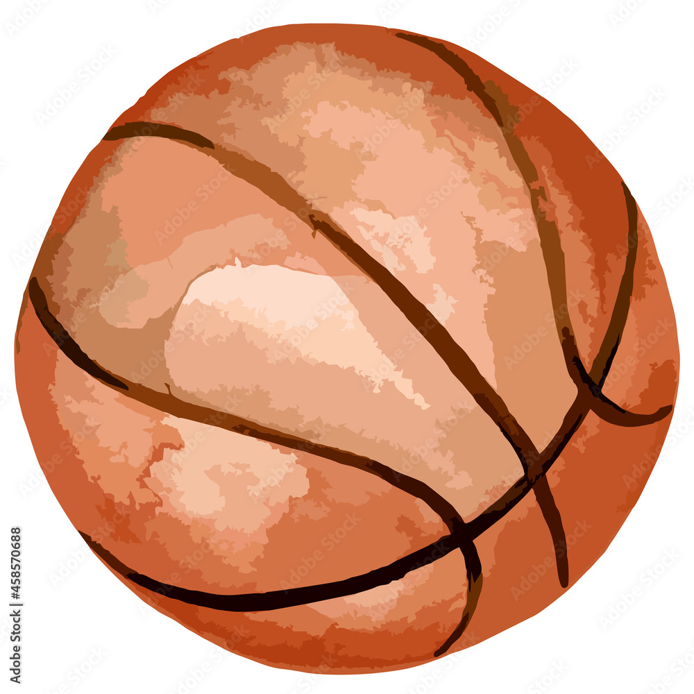 Fototapeta premium Watercolor style illustration of sport game basket ball