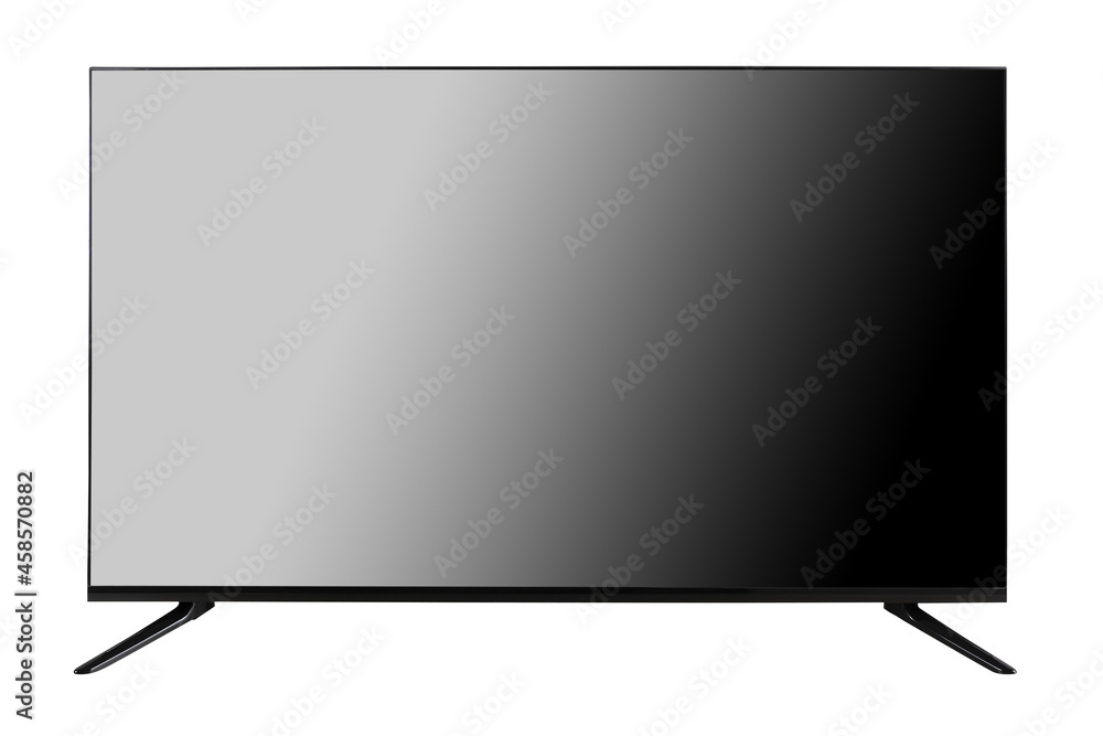 Contemporary huge LED monitor of rectangular shaped TV set on white isolated background Contemporary huge LED monitor of rectangular shaped TV set on white isolated background