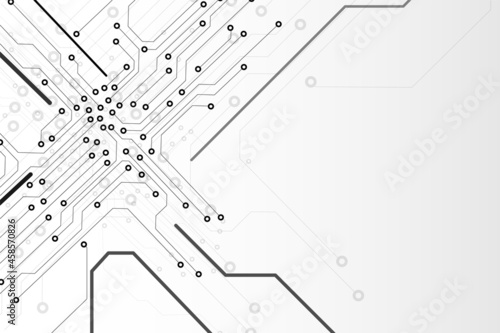 Abstract Black Line Circuit Board Infographic Concept Vector Background