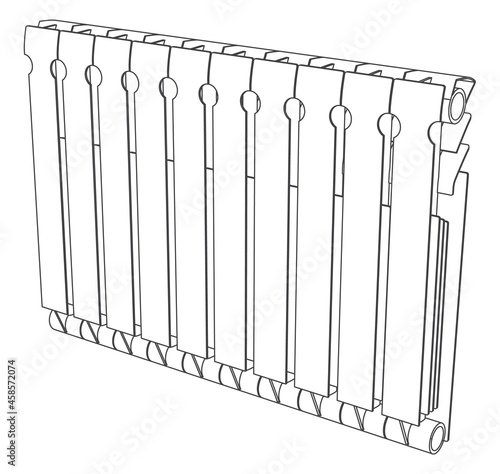 Vector link section heating radiator