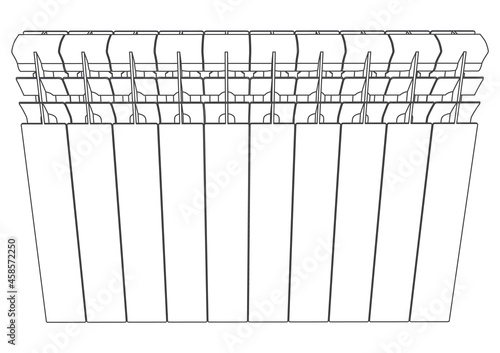 Vector link section heating radiator