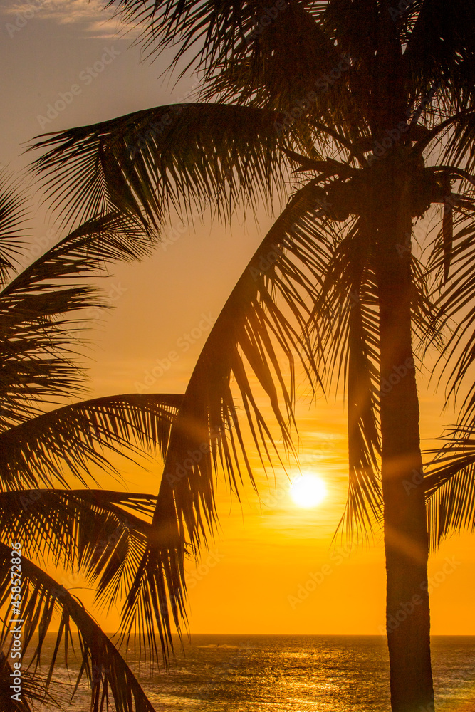 Mágico atardecer en Roatan, Honduras.