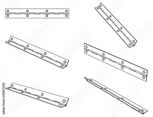 Vector isometric piano continuous door hinge