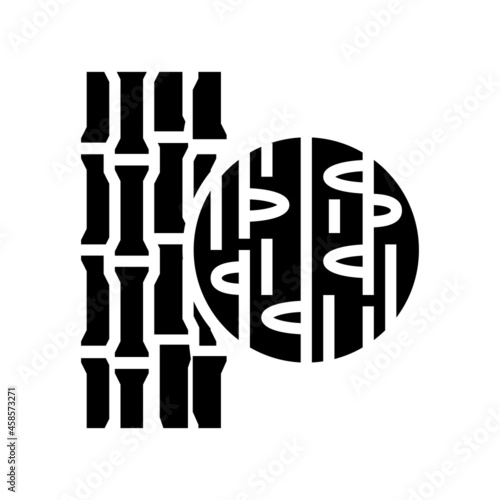 bamboo wood glyph icon vector. bamboo wood sign. isolated contour symbol black illustration