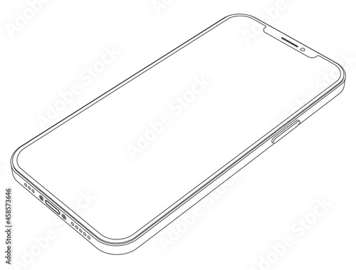 Vector modern mobile phone line art