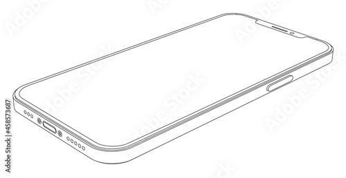 Vector modern mobile phone line art