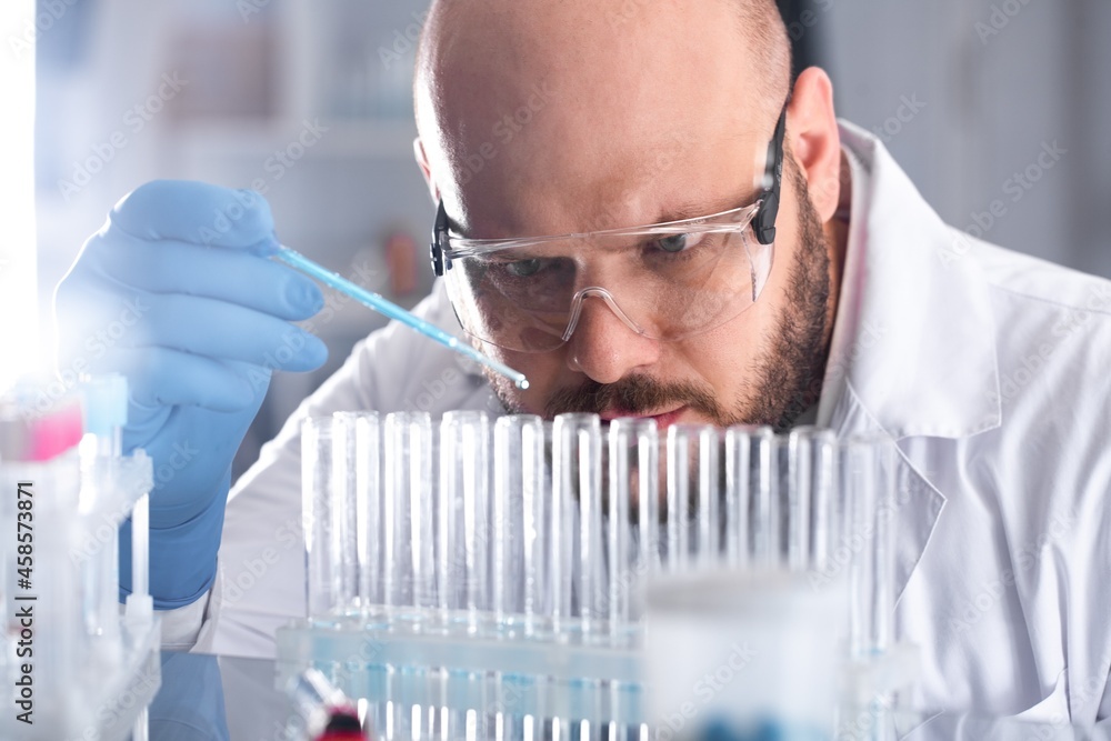 Medical Research Laboratory, Portrait of a Scientist does Analysis. Medical Research Laboratory, Portrait of a Scientist does Analysis.