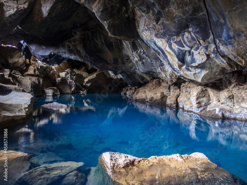 thermal lake in the cave