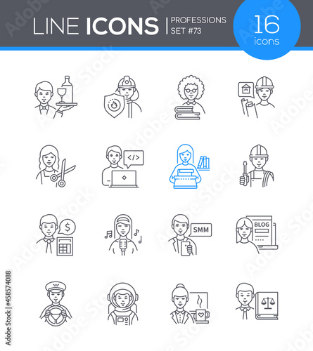 Professions - modern line design style icon set