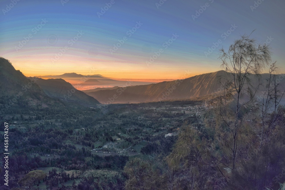 Sunrise Above Mountain Landscape