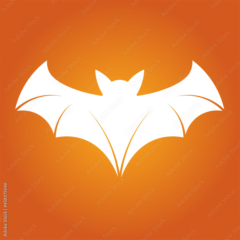 Simple illustration of white bat silhouette for halloween day Simple illustration of white bat silhouette for halloween day