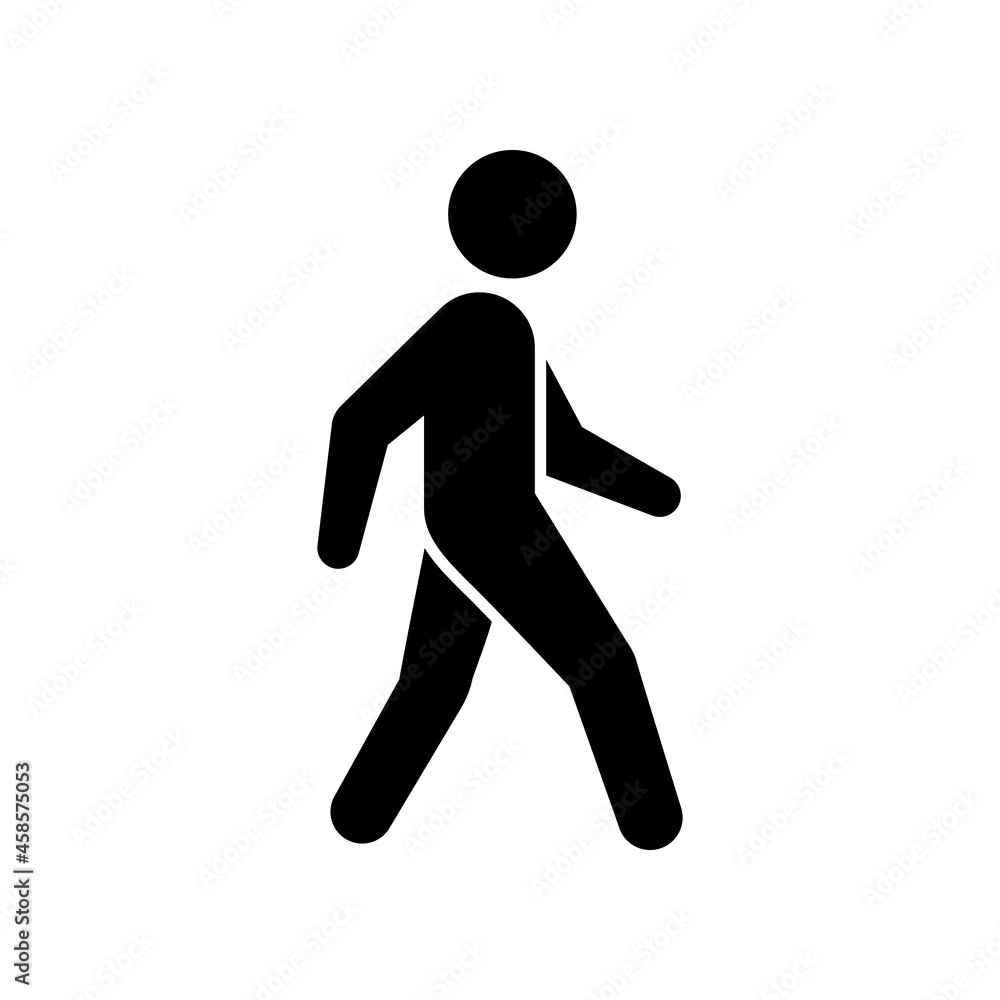 Pedestrian glyph icon or walking concept