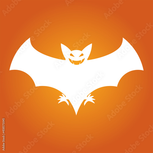 Fototapeta Naklejka Na Ścianę i Meble -  Simple illustration of white bat silhouette for halloween day