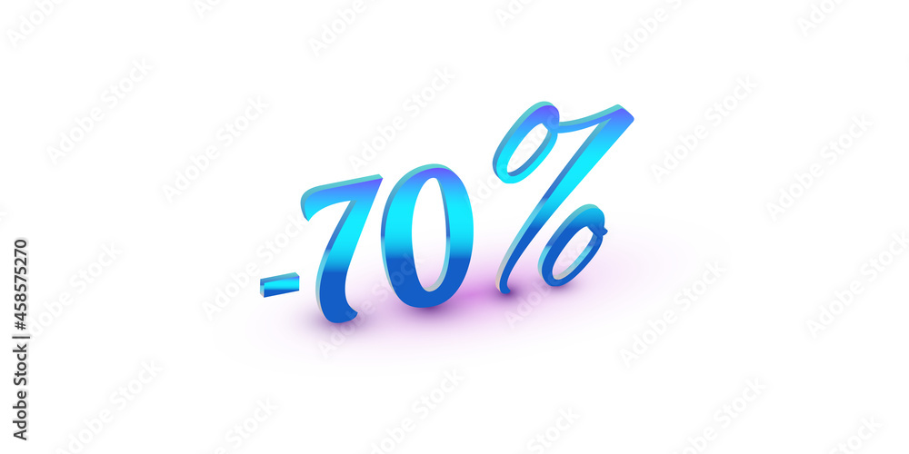 70 Percent Blue Colored Numbers isolated on white background. Sale symbol for seasonal advertisement design 70 Percent Blue Colored Numbers isolated on white background. Sale symbol for seasonal advertisement design