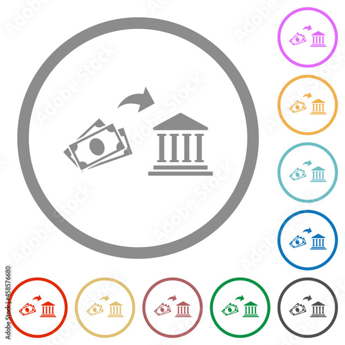 Wallpaper Mural Cash deposit to bank flat icons with outlines Torontodigital.ca