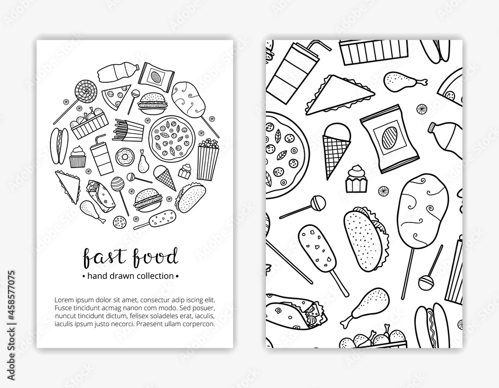 Card Templates With Fast Food Items Stock Vector Adobe Stock resturant-fast-food-menu-card-design-a4-cdrelements