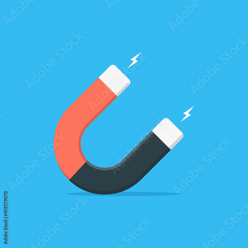 Magnet flat vector illustration