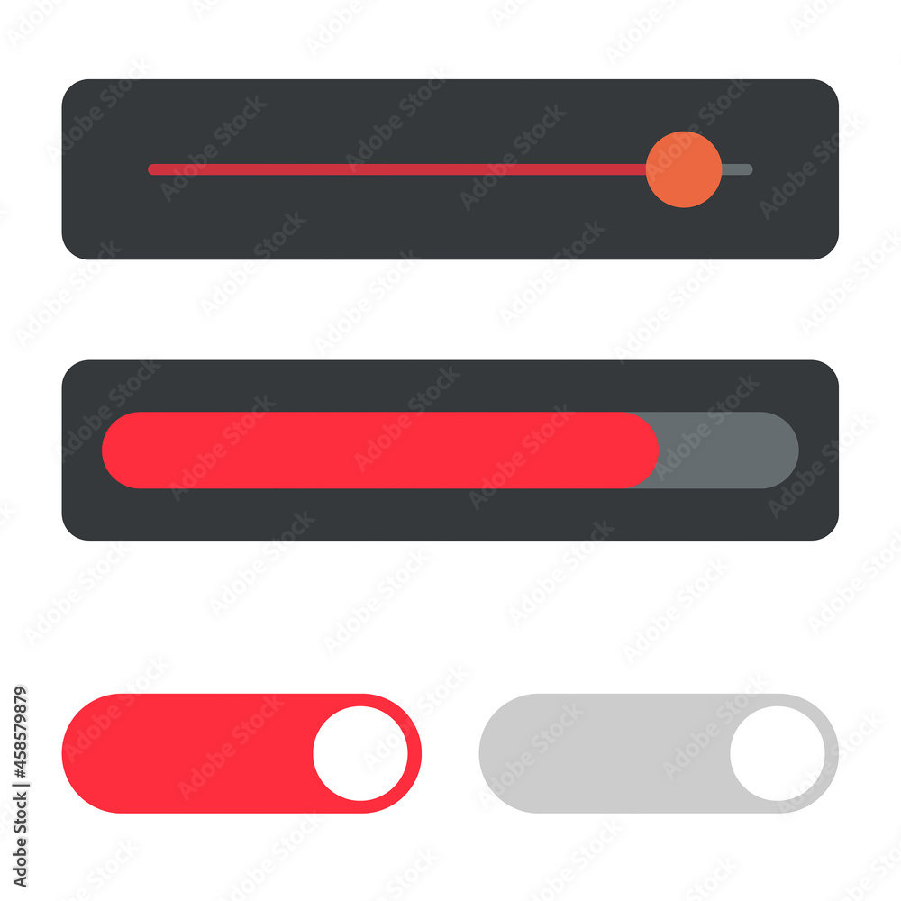 UI sliders bar panel set. UI sliders bar panel set.