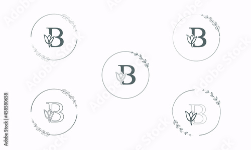 A Beauty vector initial logo, handwriting logo of initial signature, wedding, fashion, jewelry, boutique, floral and botanical with creative template for any company or business