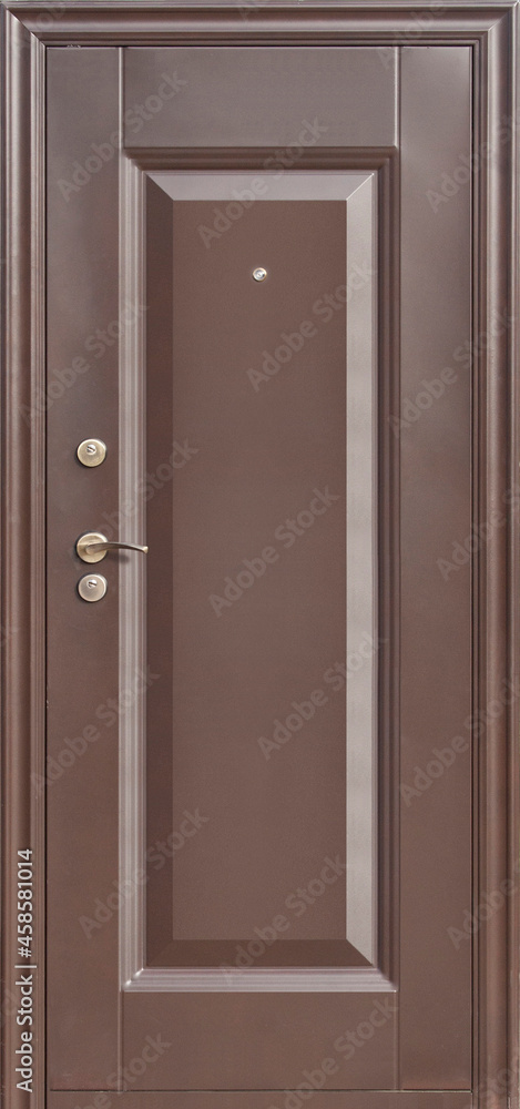 Fototapeta premium Model of entrance metal door isolated on white background