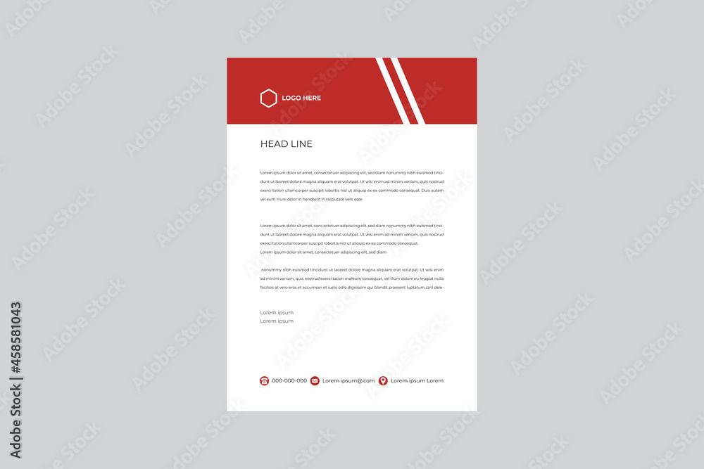 Clean And Modern Red Color Creative Letterhead Template Clean And Modern Red Color Creative Letterhead Template