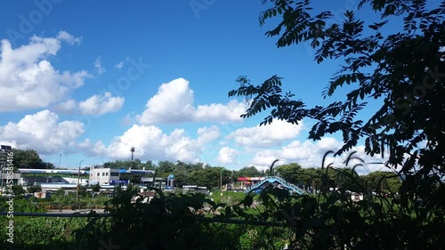 Blue sky wind car beautiful