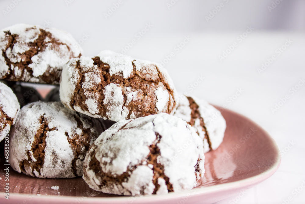 chocolate cookies with white background selective focus chocolate cookies with white background selective focus