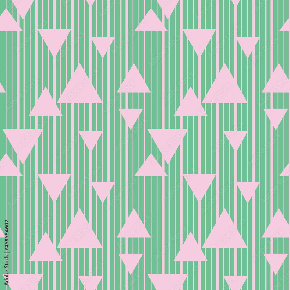 Triangles and stripes vector seamless pattern Triangles and stripes vector seamless pattern