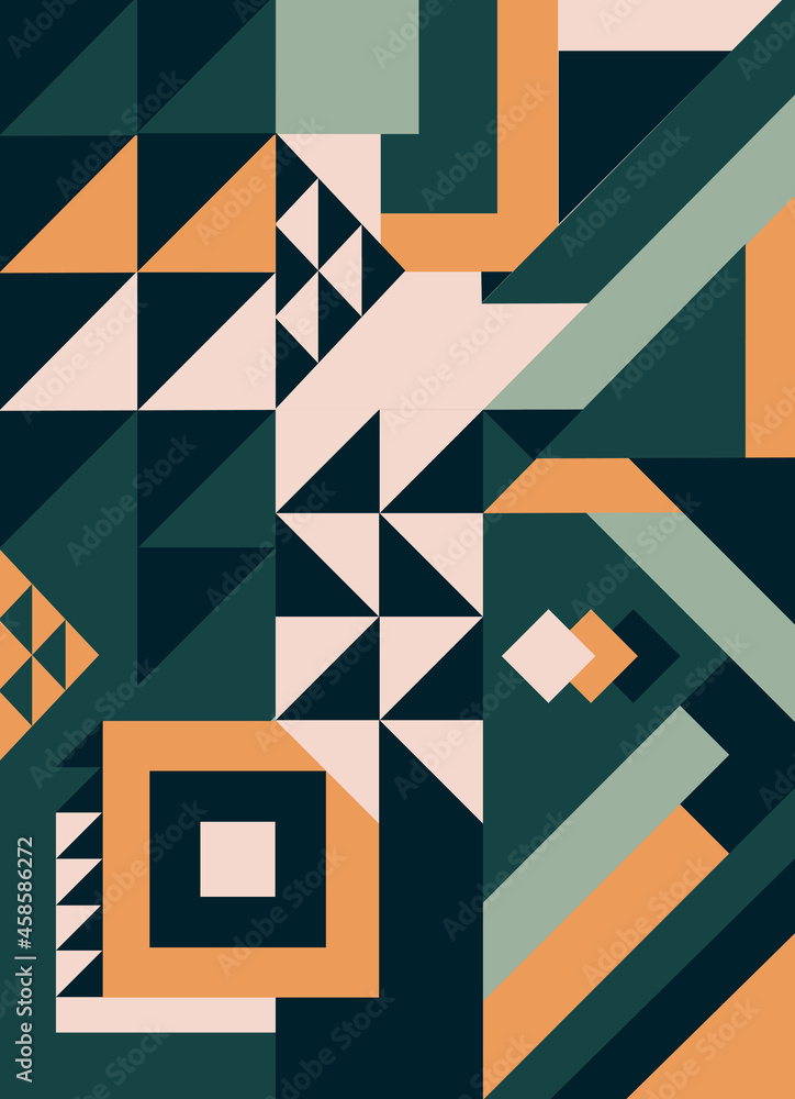 Abstract color composition of geometric elements Abstract color composition of geometric elements
