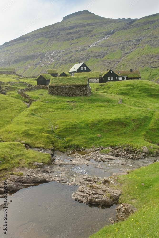 Saksun is a village near the northwest coast of the Faroese island of Streymoy, in Sunda Municipality.