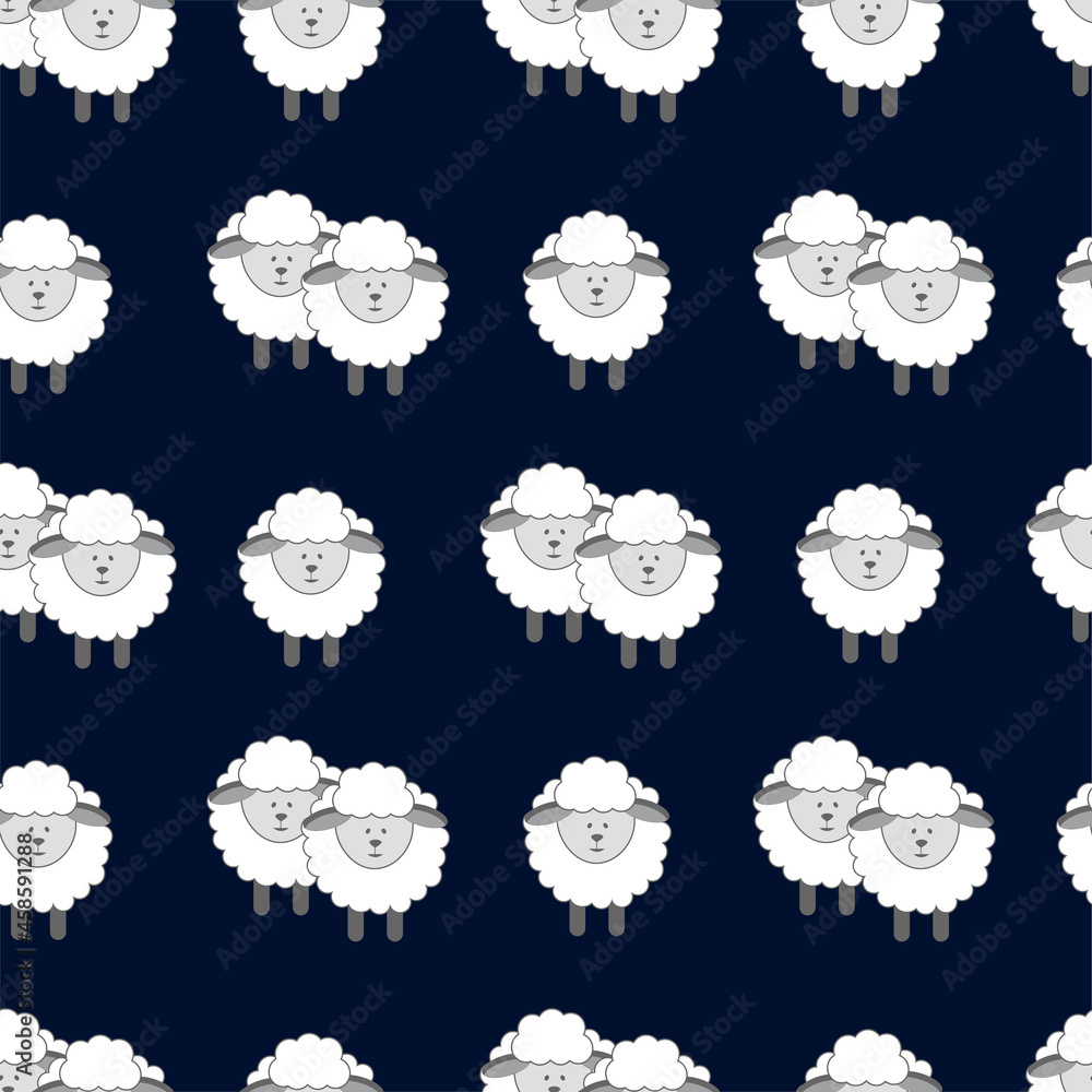 Seamless patterns. Cute cartoon kawaii funny smiling character wrapping paper, textile template. Children's decoration