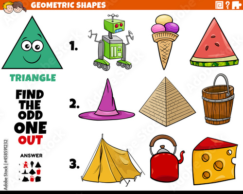 triangle shaped objects educational task for children