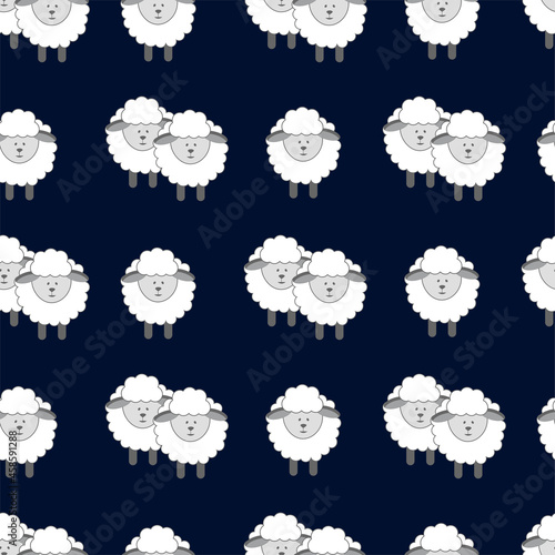 Obraz na płótnie Seamless patterns. Cute cartoon kawaii funny smiling character wrapping paper, textile template. Children's decoration w salonie