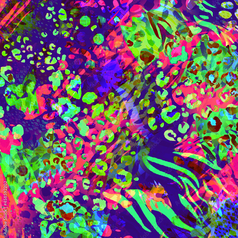 abstract pattern design made with vibrant colors