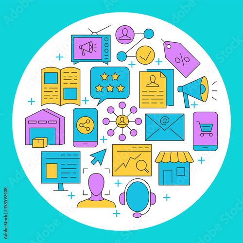 Omni-channel marketing banner with place for text