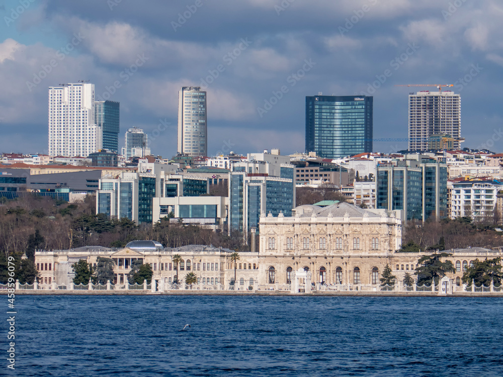 Dolmabahce Mosque, Istanbul, Turkey (view from Bosporus)