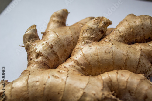 ginger root on white