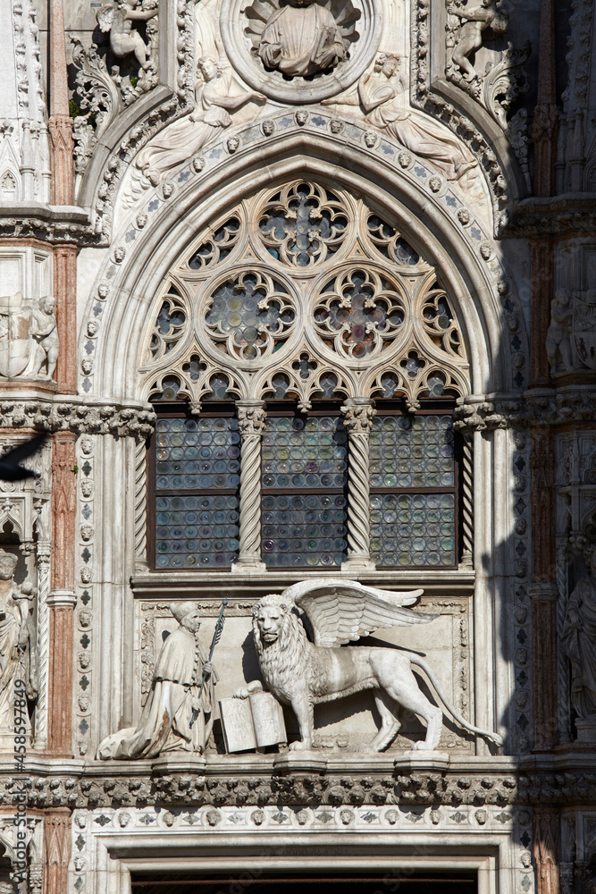 Detail of the Palazzo Ducale, Venice, Italy