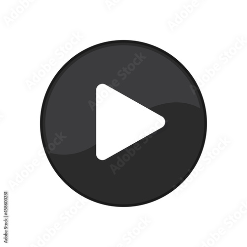Play button. Video-audio player. Vector illustration. Isolated over white background.