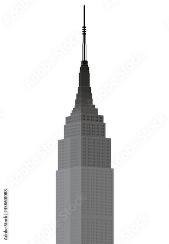Empire State Building Vector, New York Skyline, Tall Building, Empire State Building Icon, Gradient Illustration Background Poster