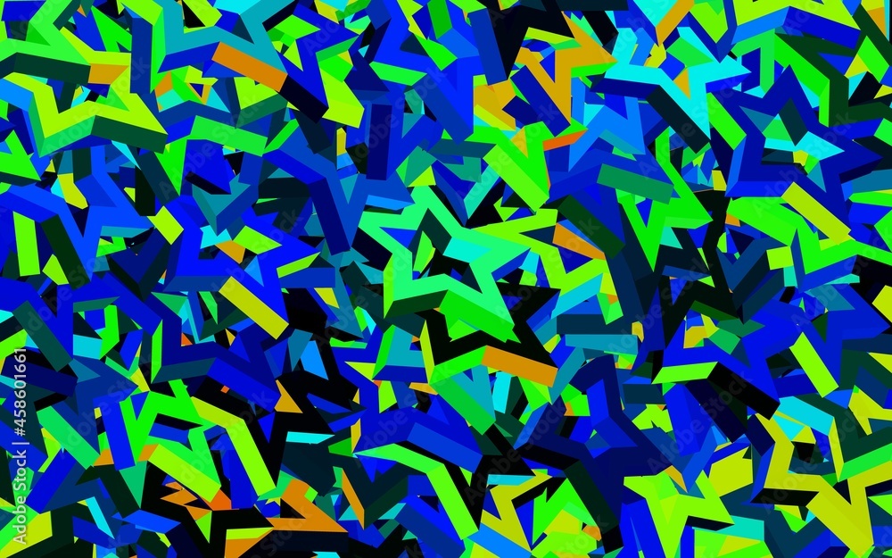 Dark Blue, Green vector texture with triangular style. Dark Blue, Green vector texture with triangular style.