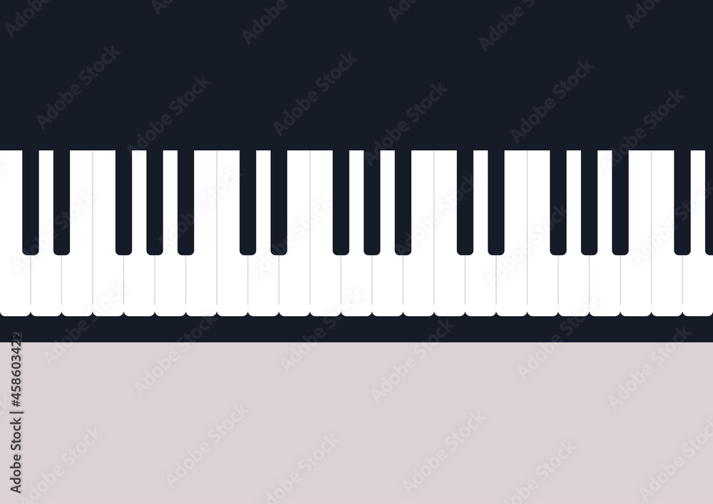 Fototapeta premium 5 A top view of the piano keys, a copy space music concept