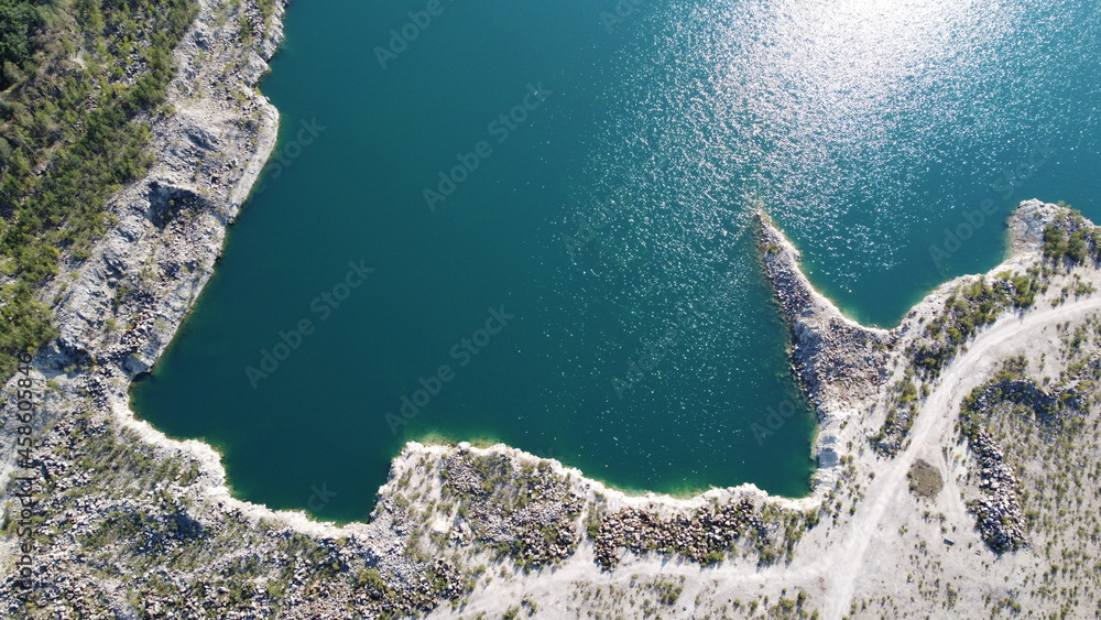 aerial view of lake
