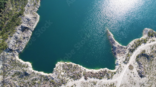aerial view of lake